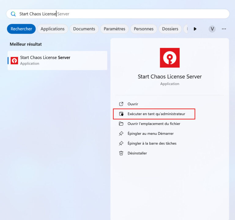 Enscape Avis de licence Start Chaos license server