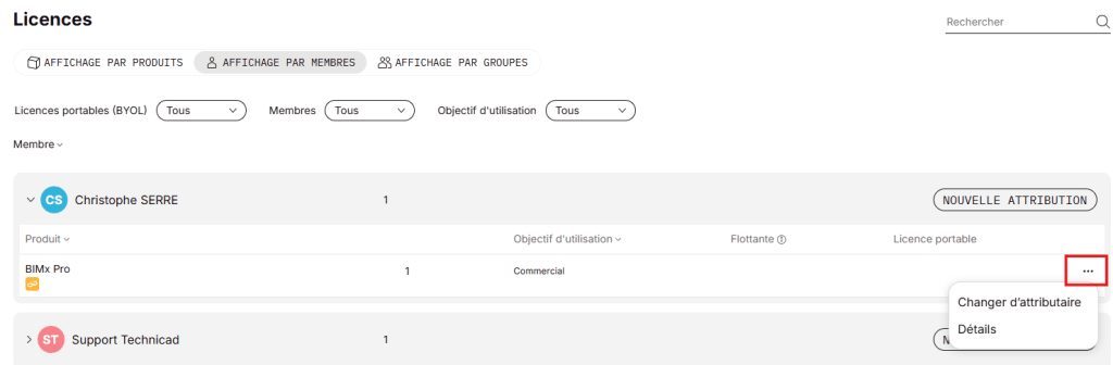 Attribuer licence 5b